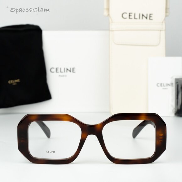 Celine Women Eyeglasses Blonde Havana Demo Rectangle CL50155I 053 NEW AUTHENTIC - Picture 3 of 9